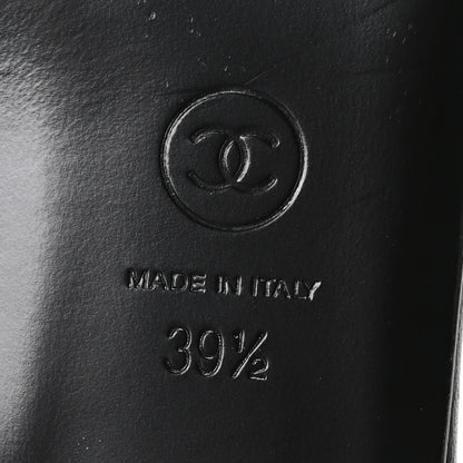 Chanel Lambskin Enamel CC Mules 39.5 Black 7 of 9