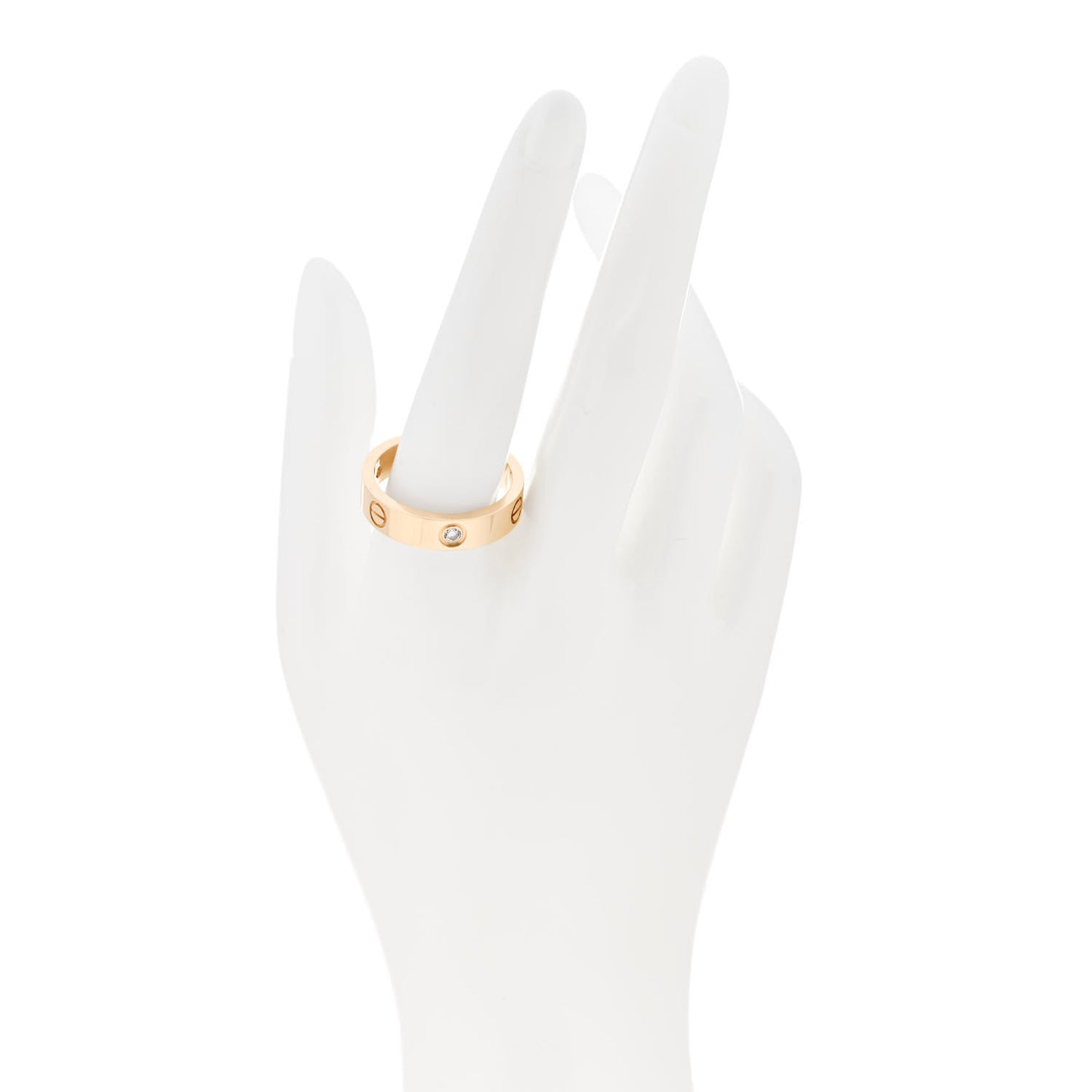 18K Yellow Gold 3 Diamond 5.5mm LOVE Ring 64 10.75