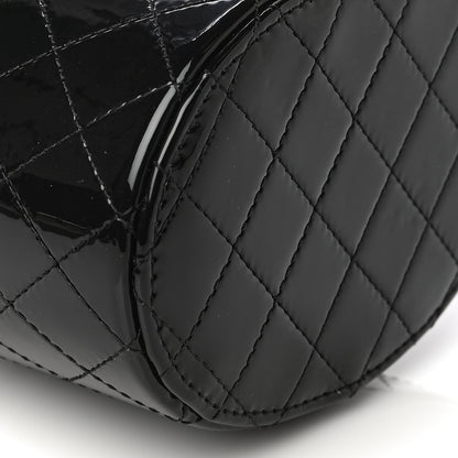 Chanel Patent Quilted Round Small Vanity With Chain Black 9 of 11