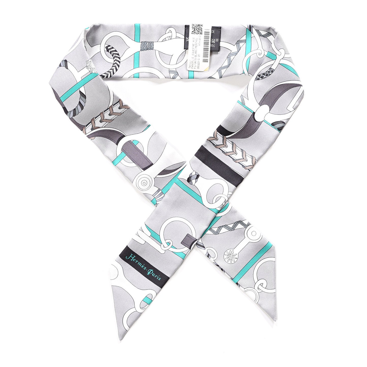 Silk Panoplie Equestre Twilly Gris Blanc Menthol
