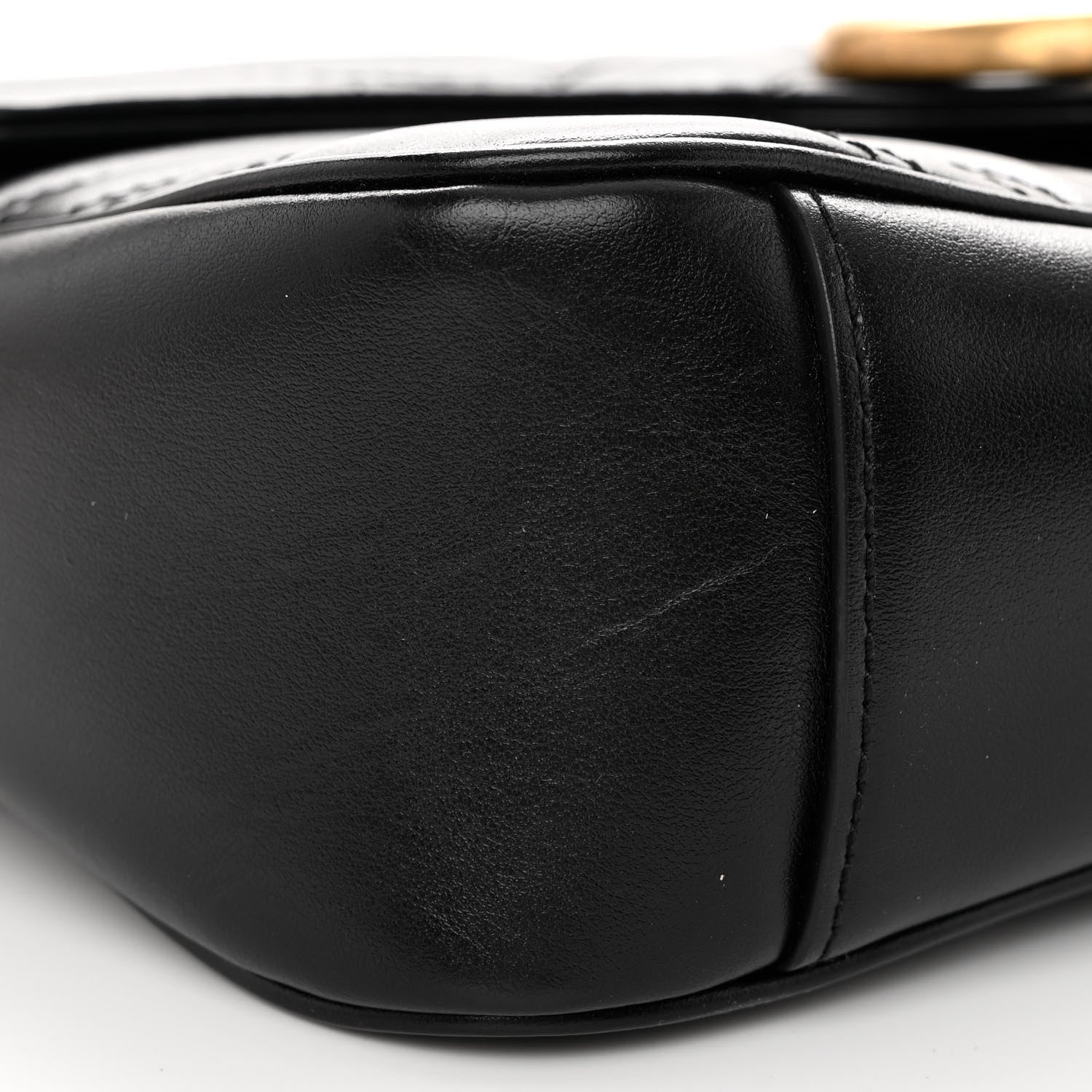 Gucci Calfskin Matelasse Small GG Marmont Shoulder Bag Black 8 of 9