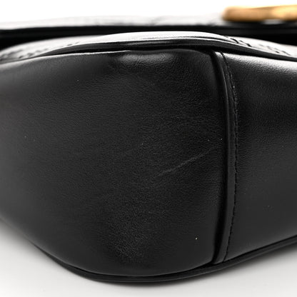 Gucci Calfskin Matelasse Small GG Marmont Shoulder Bag Black 8 of 9
