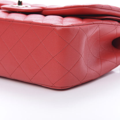 Chanel Caviar Quilted Jumbo Double Flap Red 10 of 11
