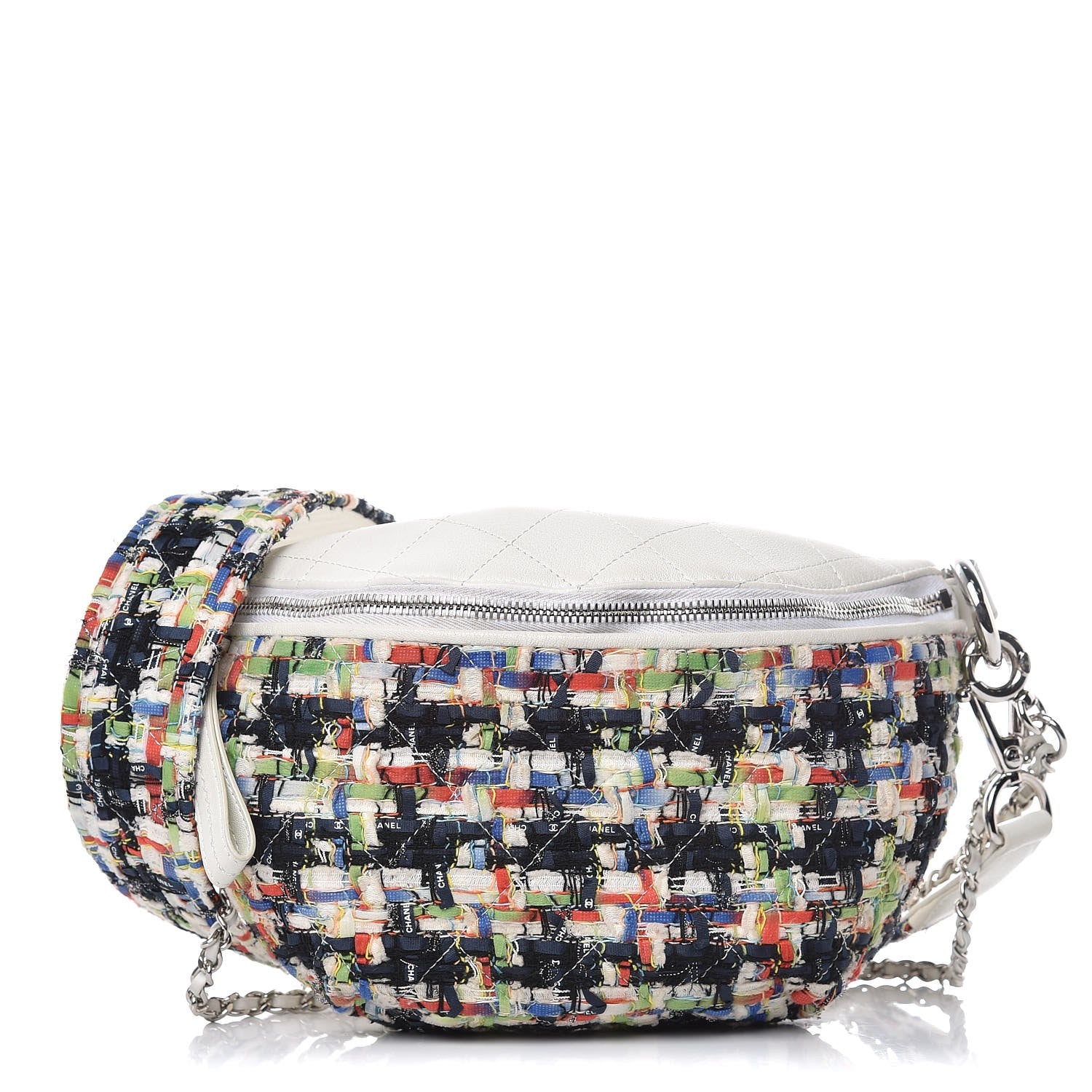 Chanel Lambskin Tweed Waist Bag Ecru Red Blue 1 of 7