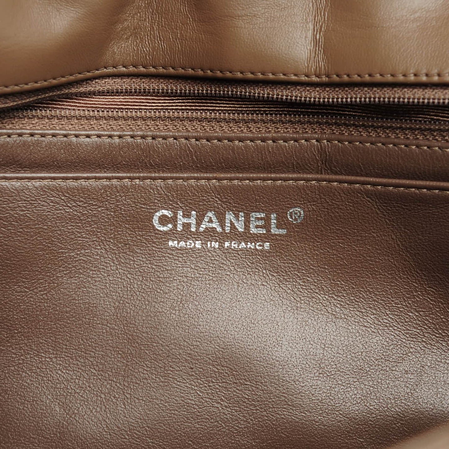 Lambskin Quilted Jumbo Single Flap Dark Beige