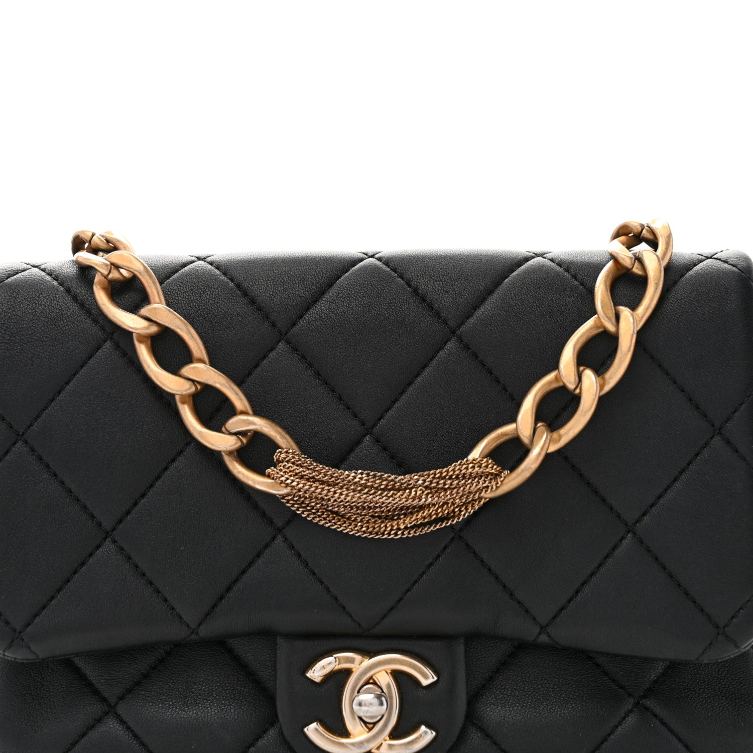 Chanel Lambskin Quilted Chain Flap Black 8 of 11