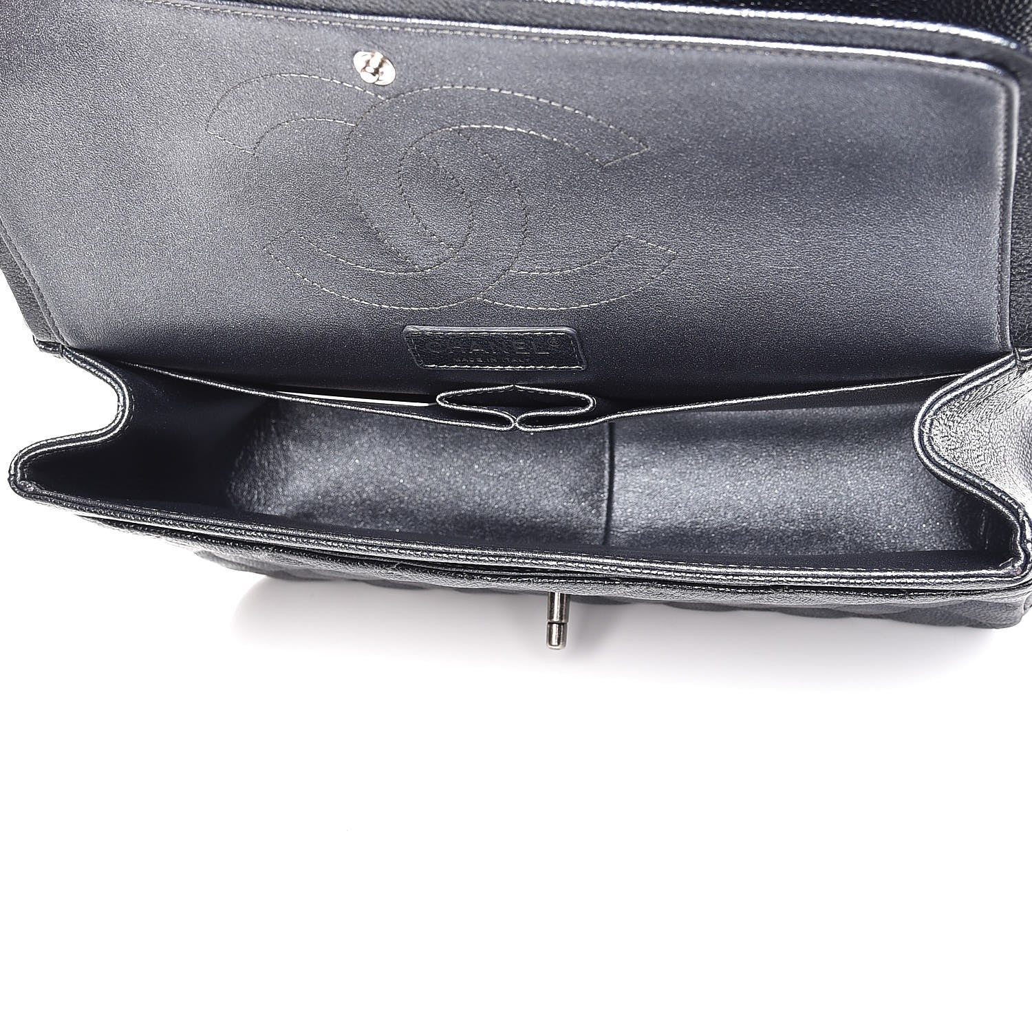 Chanel Pearly Caviar Quilted Jumbo Double Flap Grey 5 of 9