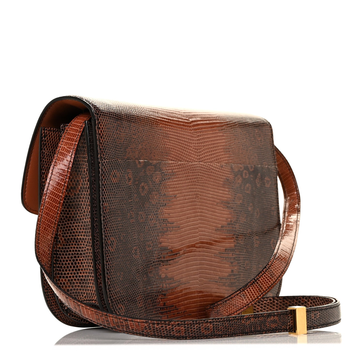 Celine Lizard Medium Classic Box Flap Bag Cognac 2 of 7
