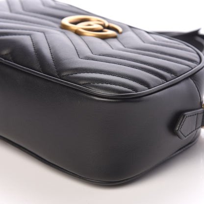 Gucci Calfskin Matelasse Small GG Marmont Chain Shoulder Bag Black 9 of 11