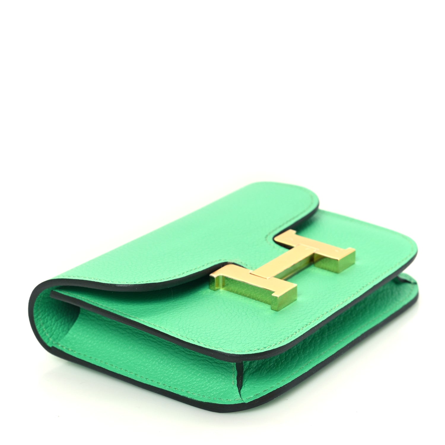 Hermes Evercolor Bi-Color Constance Slim Wallet Vert Comics Bleu Zellige 5 of 10