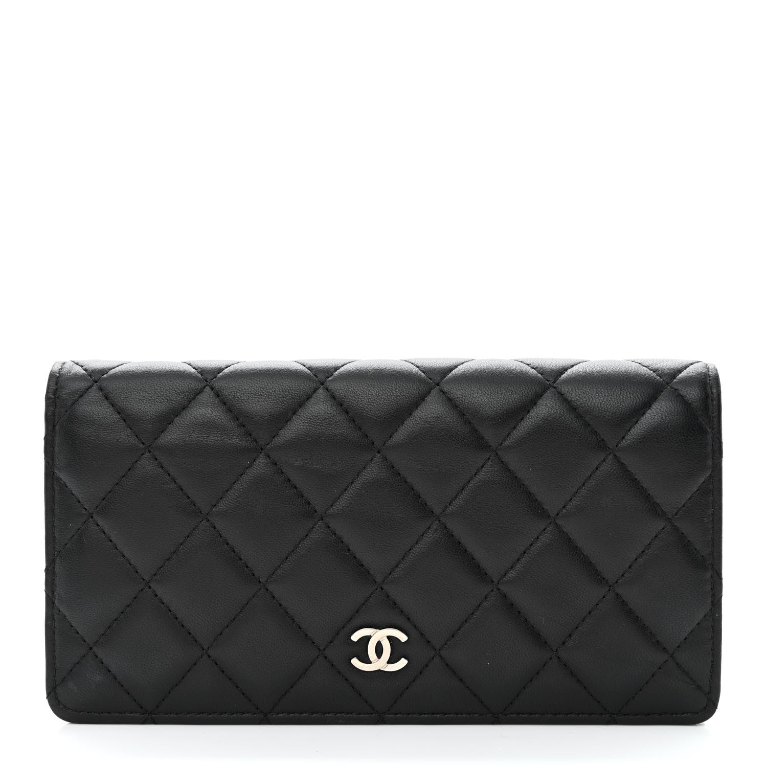 Chanel Lambskin Quilted Yen Wallet Black 1 of 12