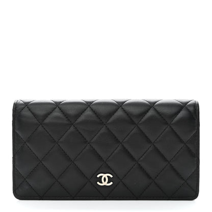 Chanel Lambskin Quilted Yen Wallet Black 1 of 12