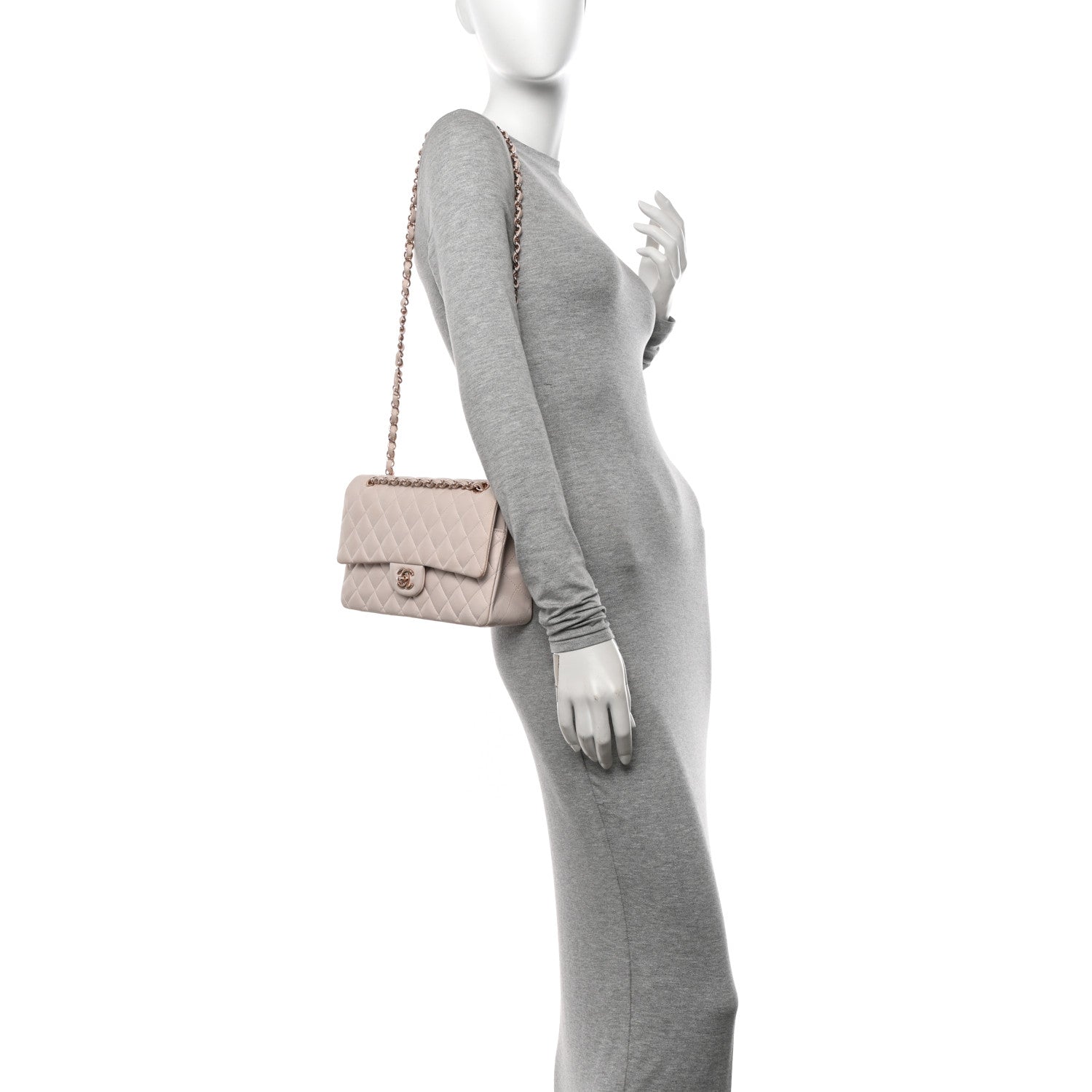 Chanel Lambskin Quilted Medium Double Flap Light Pink 2 of 13
