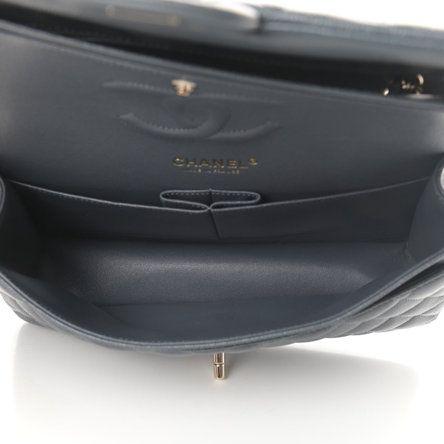 Chanel Caviar Quilted Medium Double Flap Dark Grey 4 of 11