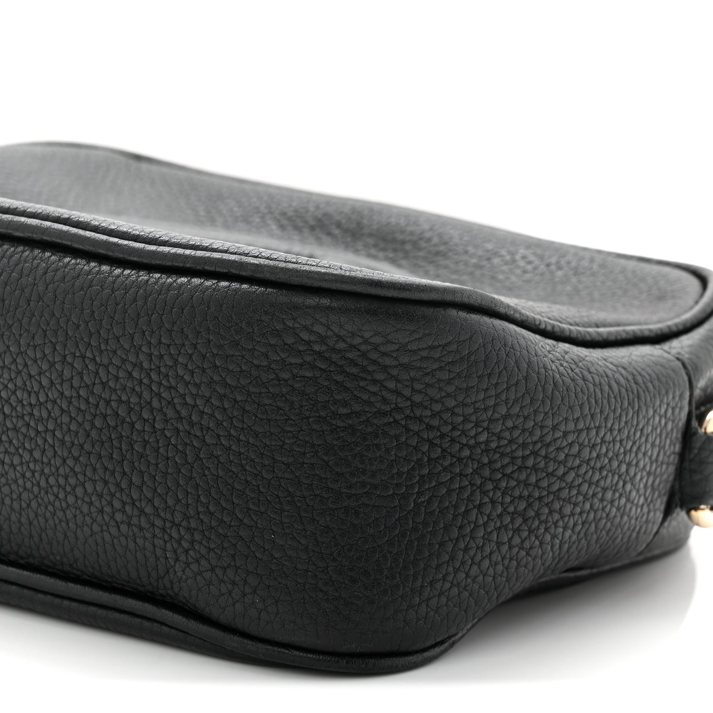 Pebbled Calfskin Small Soho Disco Bag Black