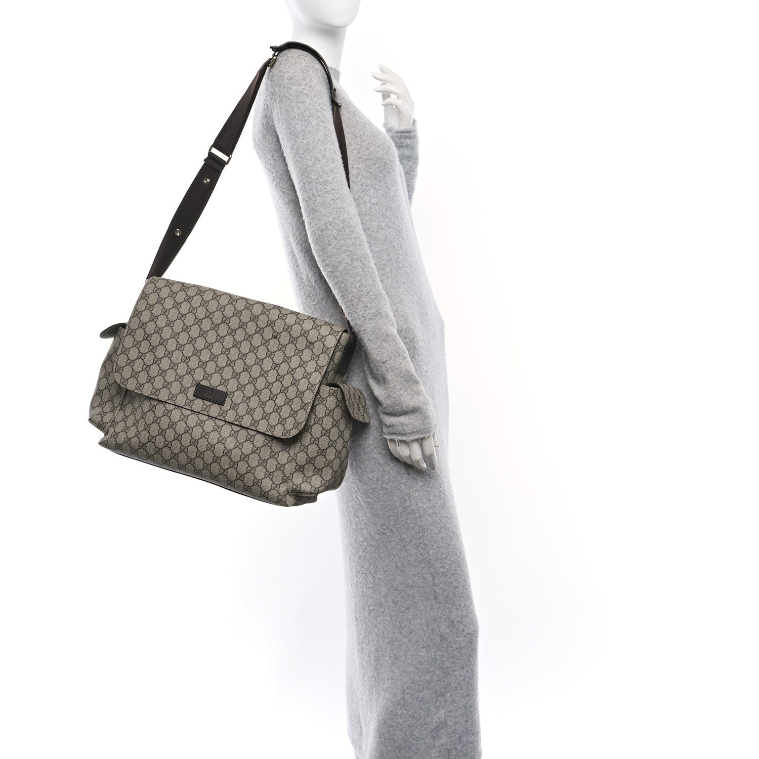 Gucci GG Plus Monogram Messenger Diaper Bag Dark Brown 2 of 10