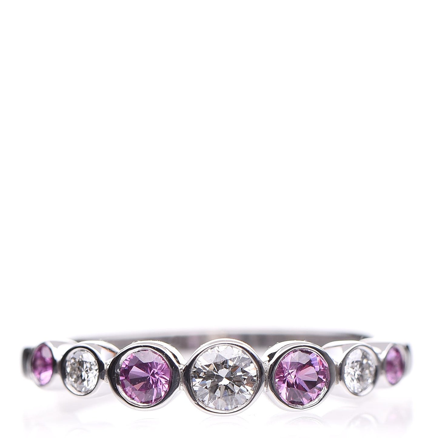 Platinum Diamond Pink Sapphire Jazz Ring 52 6
