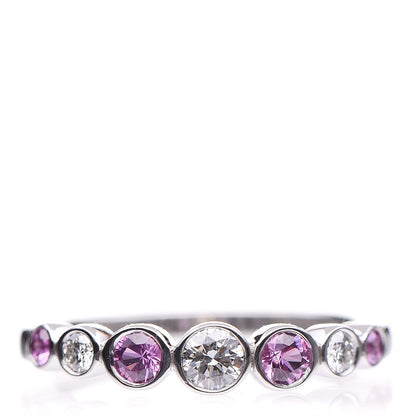 Tiffany Platinum Diamond Pink Sapphire Jazz Ring 52 6 1 of 7