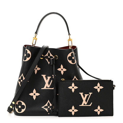 Louis Vuitton Empreinte Monogram Giant Neonoe MM Black Beige 1 of 12