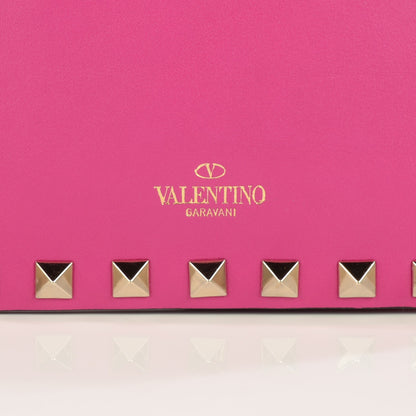 Valentino Garavani Vitello Rockstud Chain Flap Crossbody Bag Fuxia 7 of 8