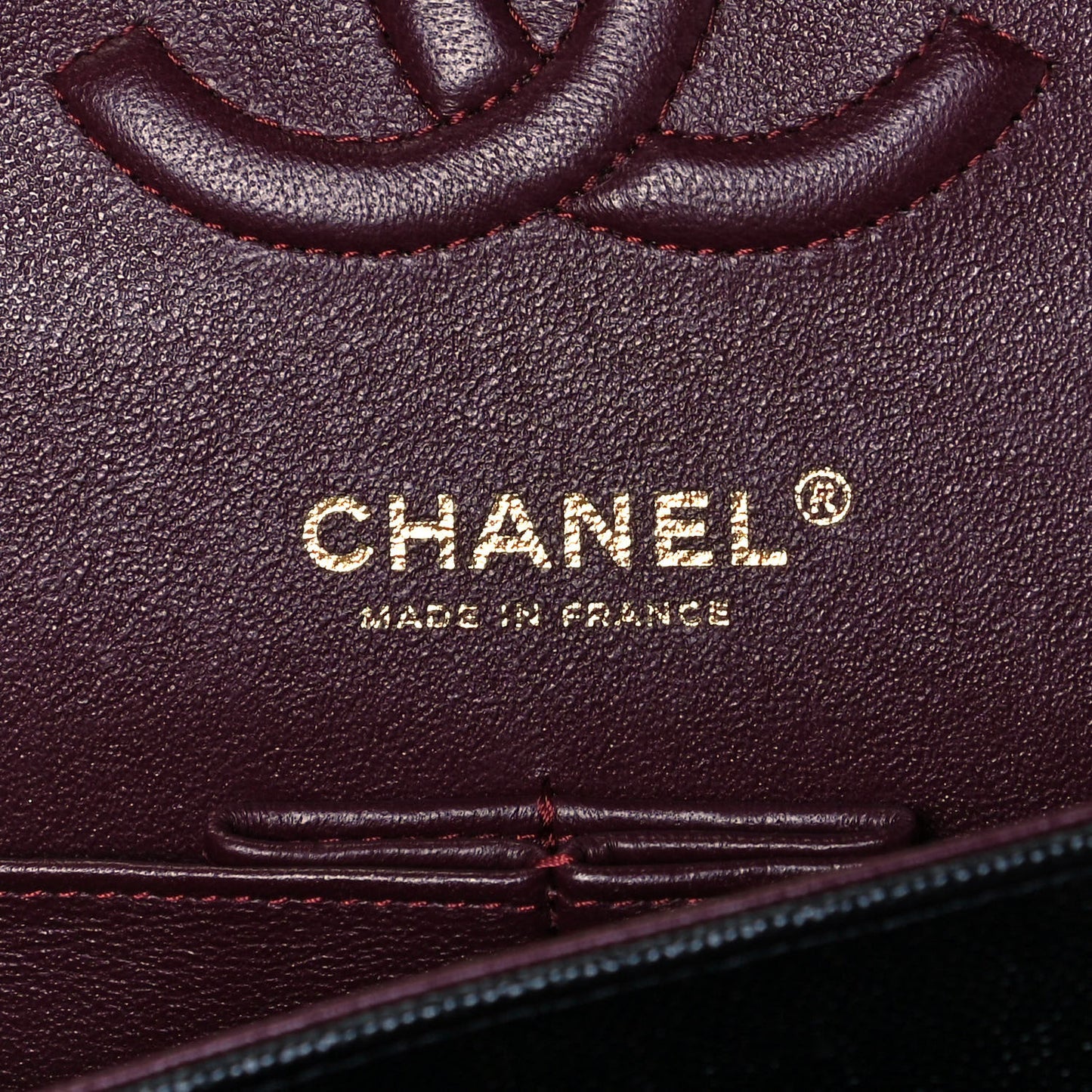 Caviar Chevron Quilted Medium Double Flap Black