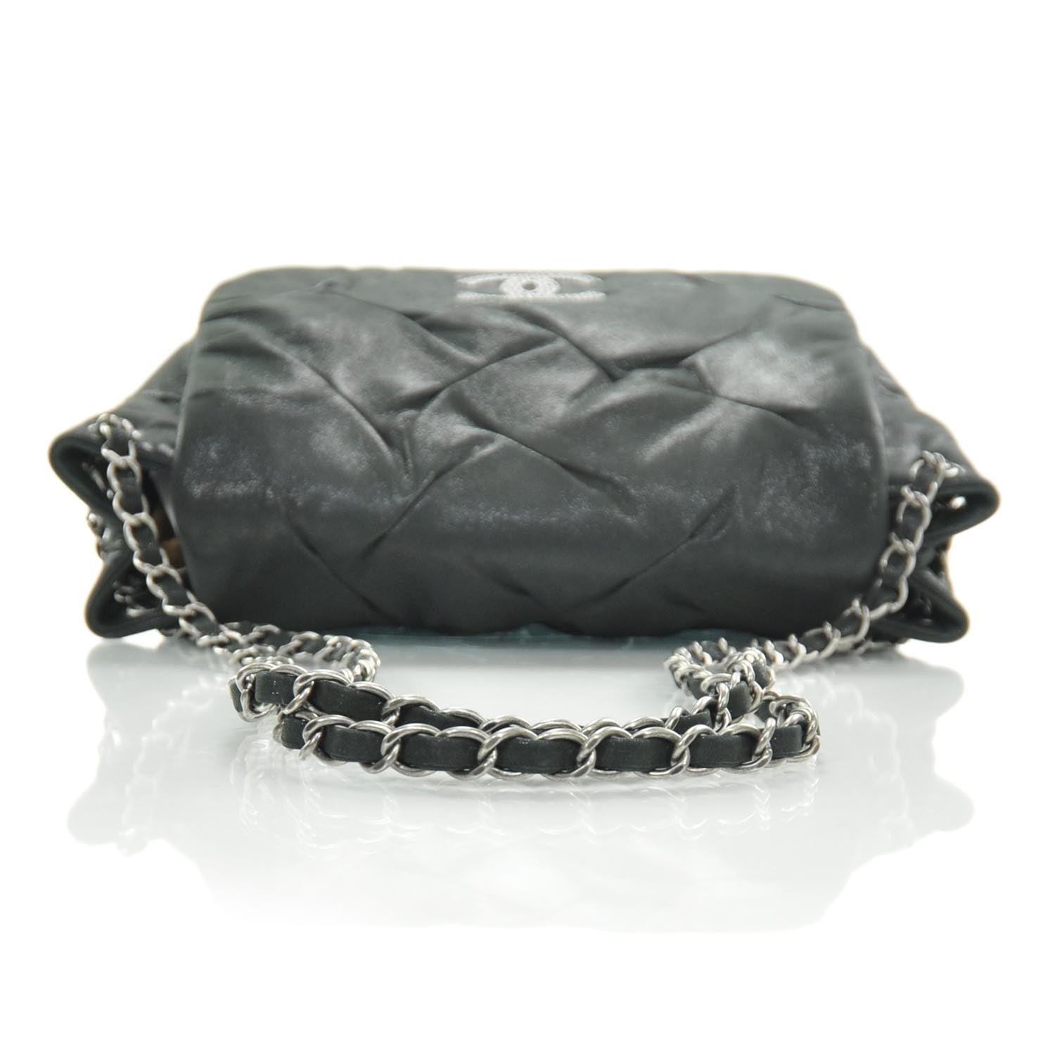 Chanel Iridescent Calfskin Glint Accordion Flap Black 5 of 9