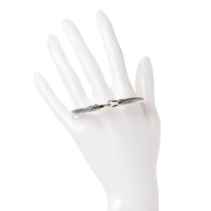 David Yurman Sterling Silver 14K Yellow Gold 5mm Cable Classic Buckle Bracelet 2 of 5