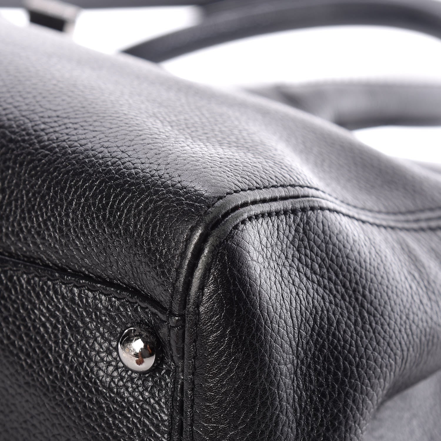 Chanel Calfskin Mademoiselle Lock Cerf Shopper Tote Black 10 of 12