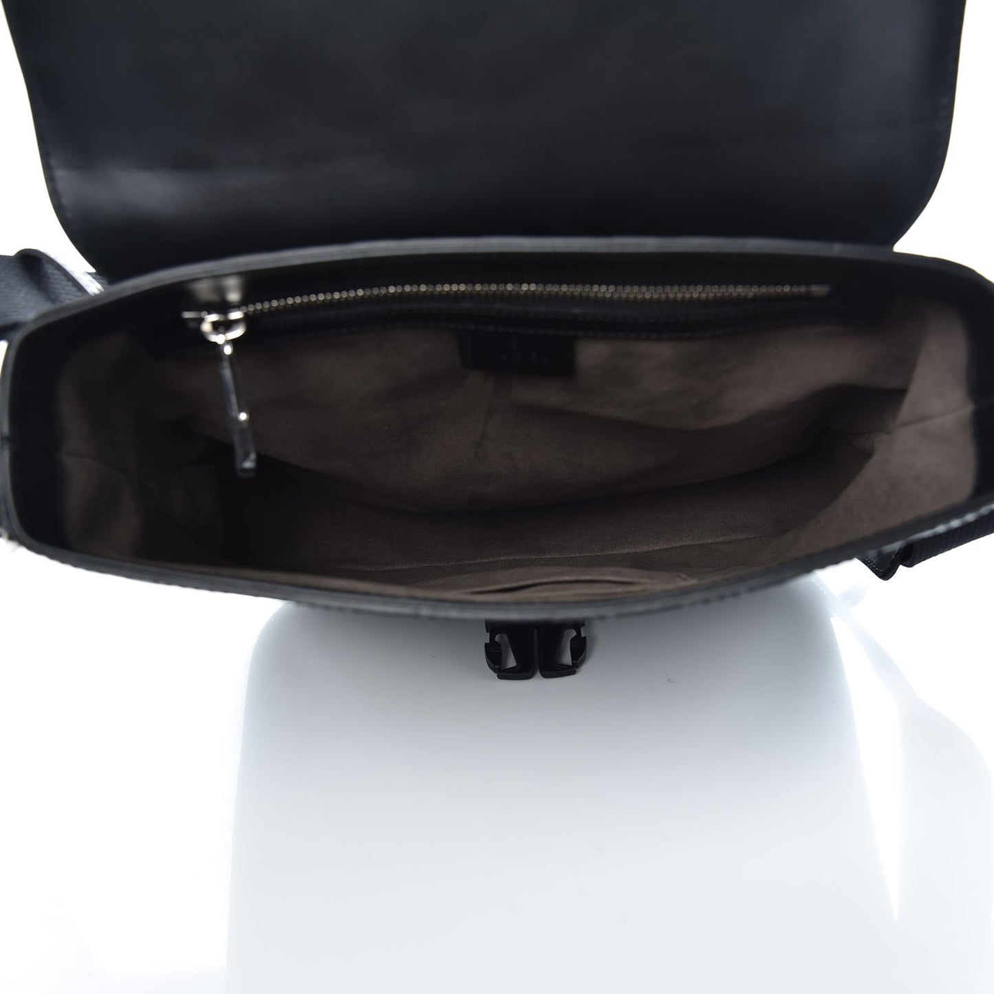 Guccissima Signature Single Buckle Flap Messenger Bag Black