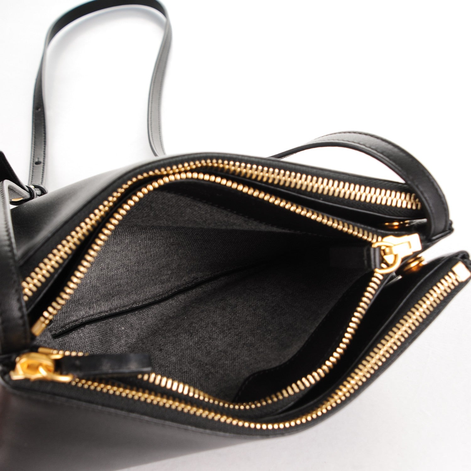 Celine Lambskin Small Trio Crossbody Bag Black 5 of 7