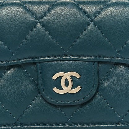 Chanel Lambskin Quilted Tri-Fold Flap Wallet Dark Green 8 of 10