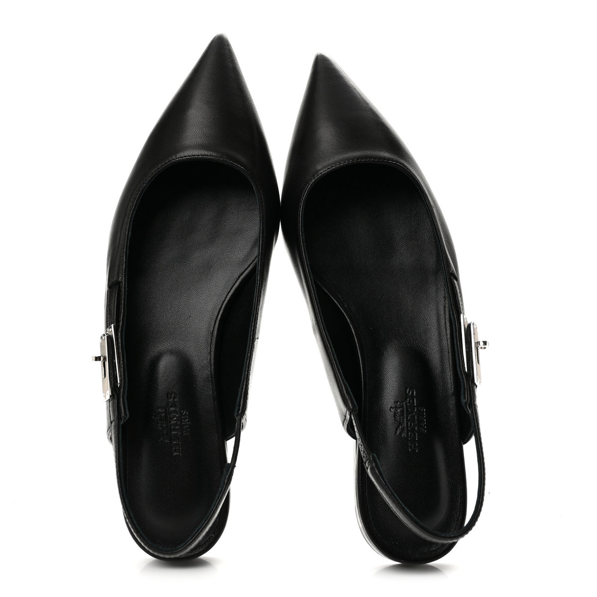 Hermes Nappa Lovely Slingback Flats 36.5 Black 2 of 10