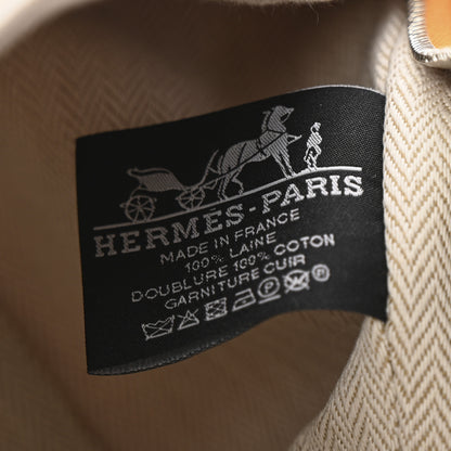 Hermes Merino Wool Large Au Carre Bride-A-Brac Pouch Fauve 6 of 7