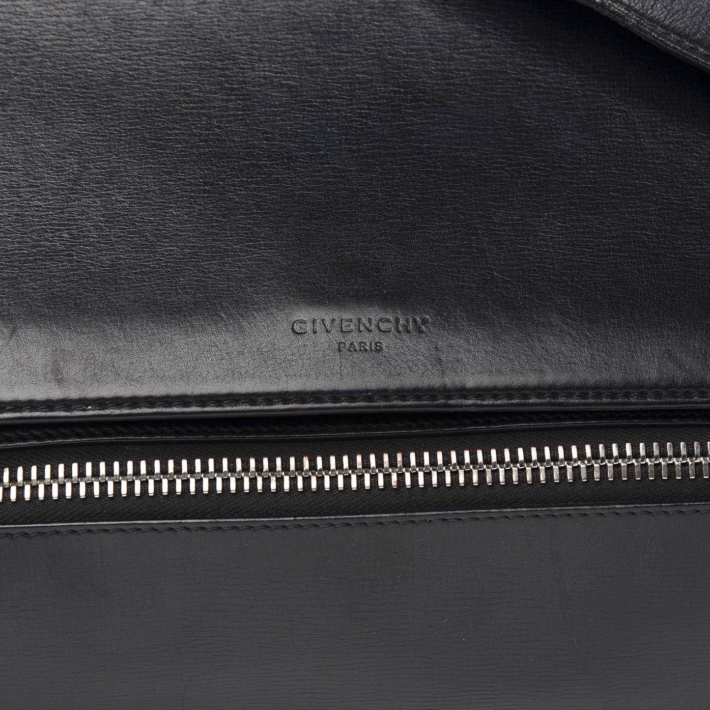 Textured Calfskin Medium Pandora Box Crossbody Bag Black