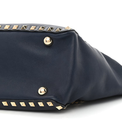 Valentino Garavani Vitello Small Rockstud Tote Marine 12 of 13