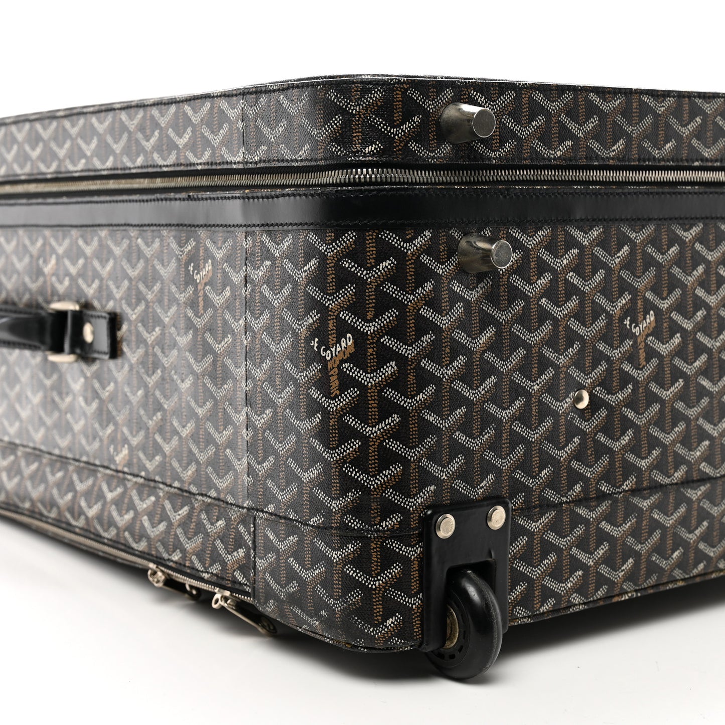 Goyardine Trolley Rolling Suitcase MM Black