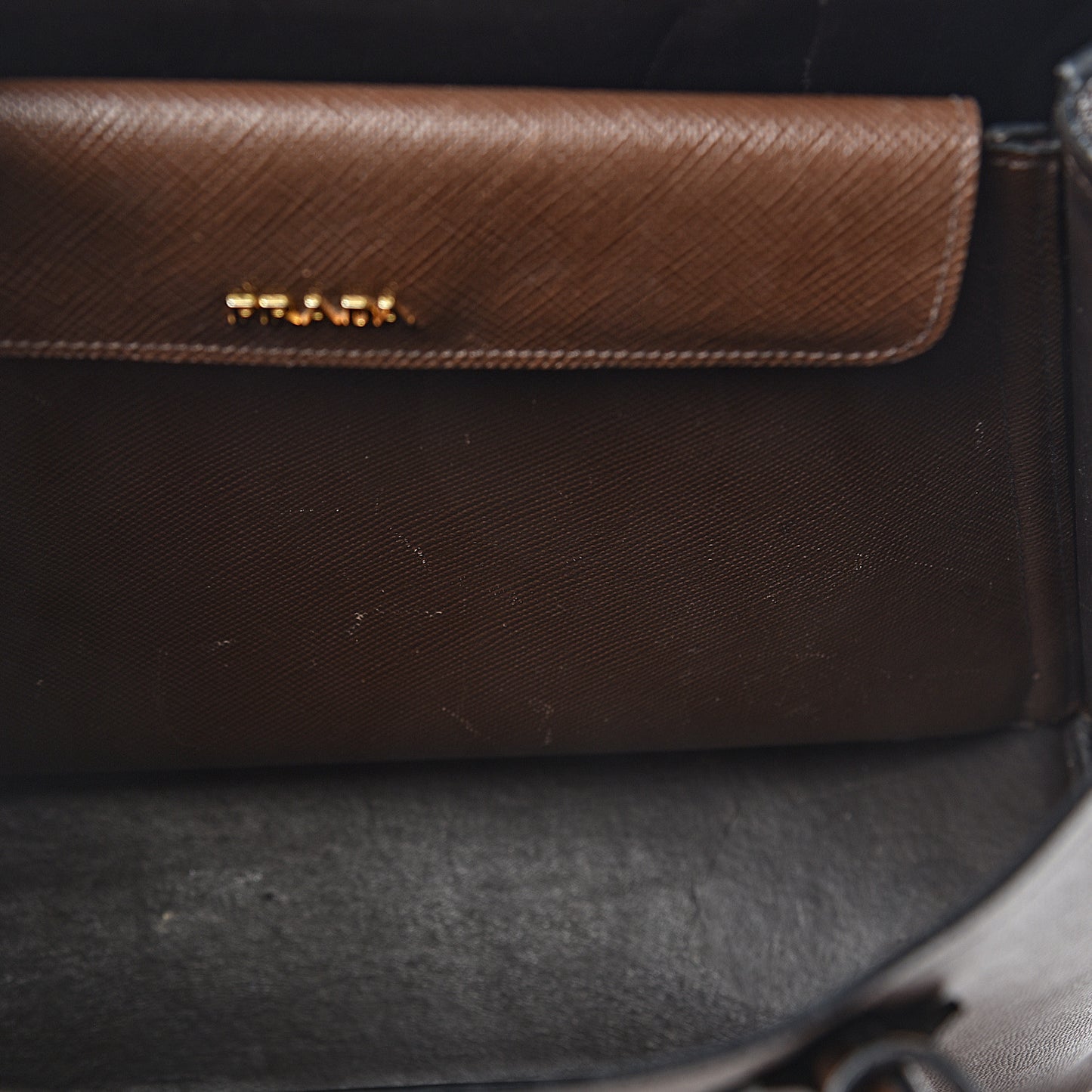 Saffiano Cuir Large Double Bag Cacao