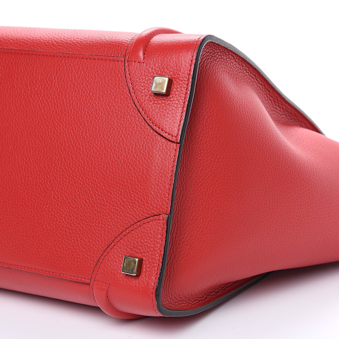 Drummed Calfskin Mini Luggage Coquelicot