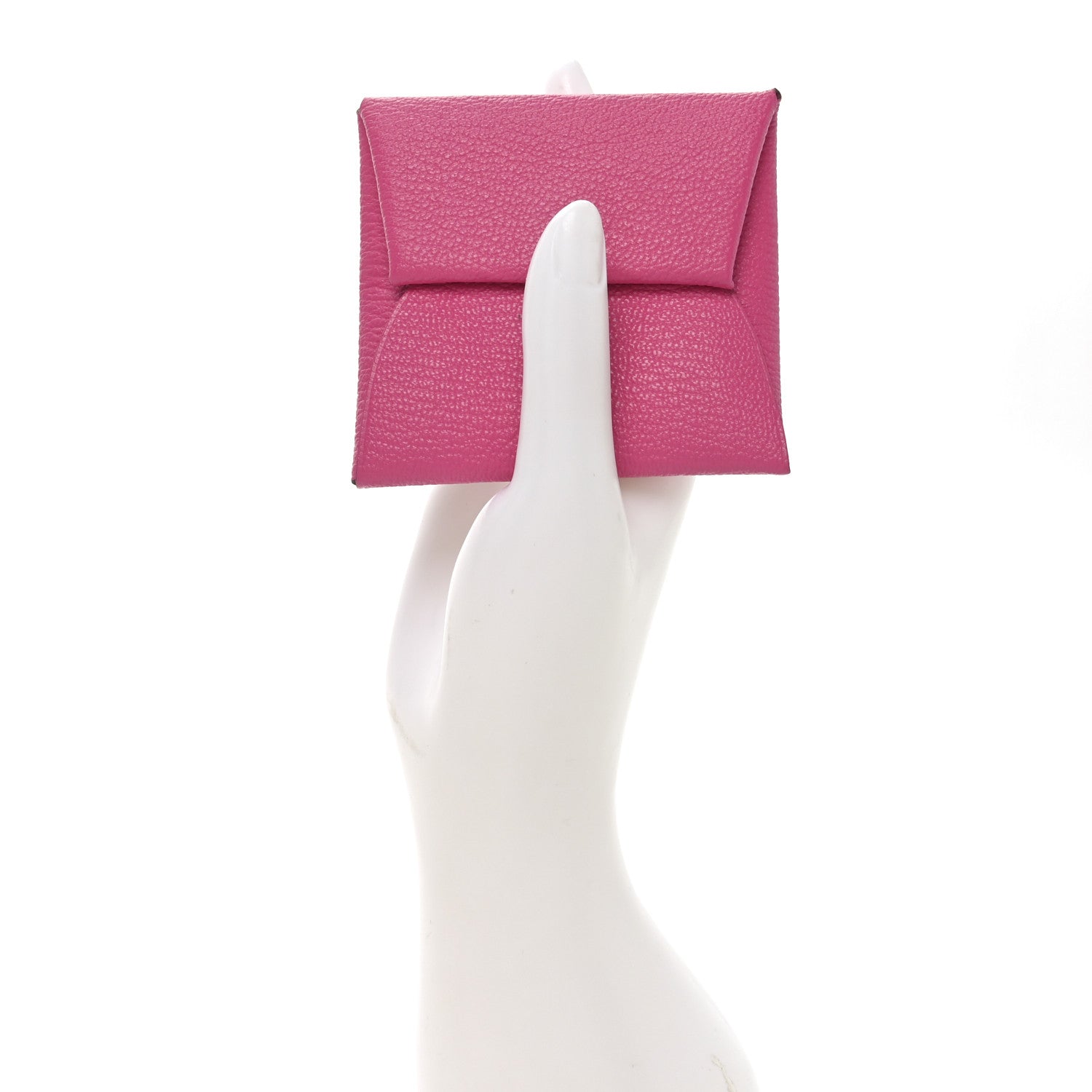 Hermes Chevre Mysore Bastia Coin Purse Rose Pourpre 2 of 8