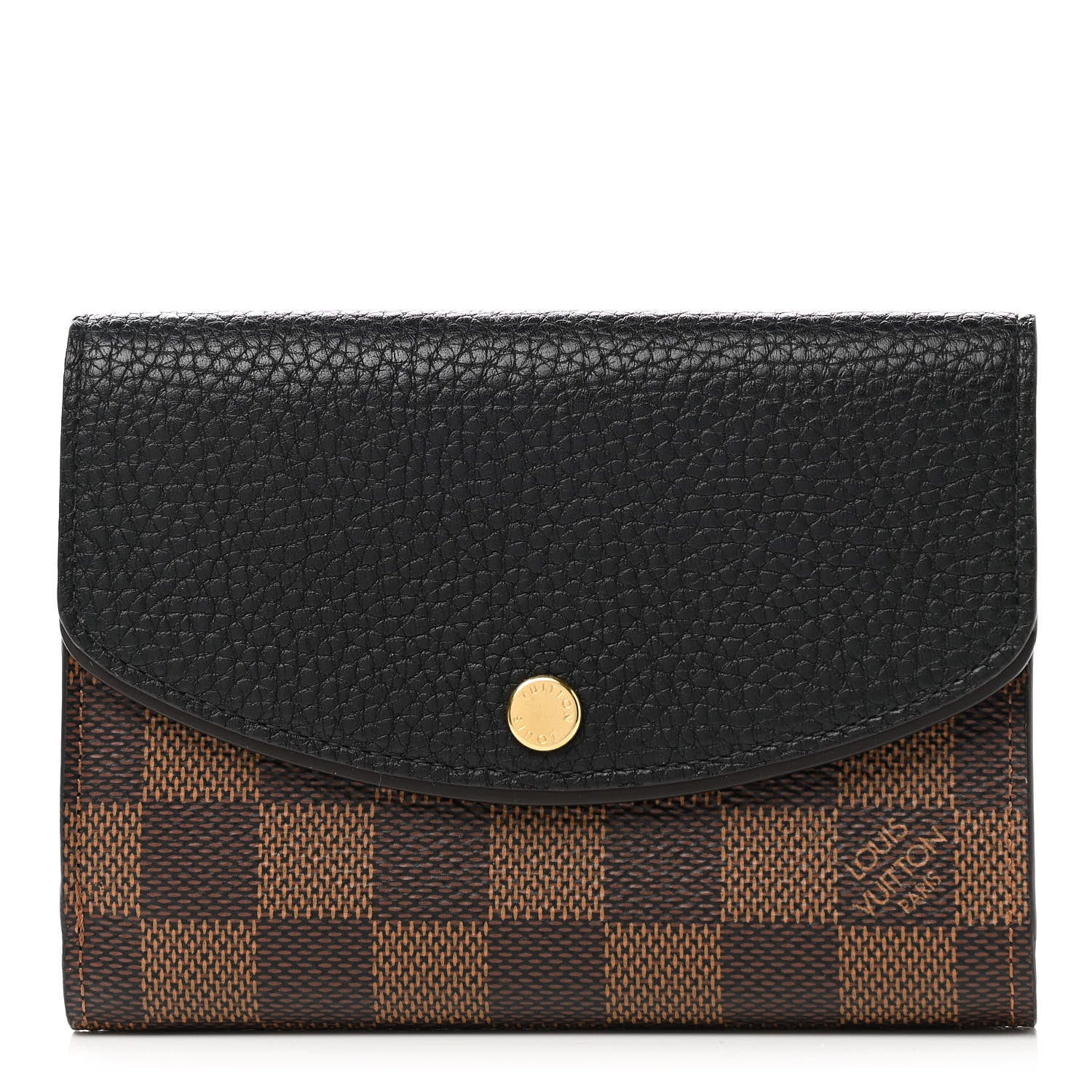 Louis Vuitton Damier Ebene Normandy Compact Wallet Black 1 of 7