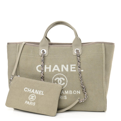 Chanel Mixed Fibers Medium Deauville Tote Grey 1 of 12