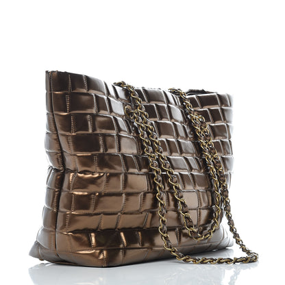 Chanel Vinyl Quilted Large Frozen Tote Bronze 3 of 10