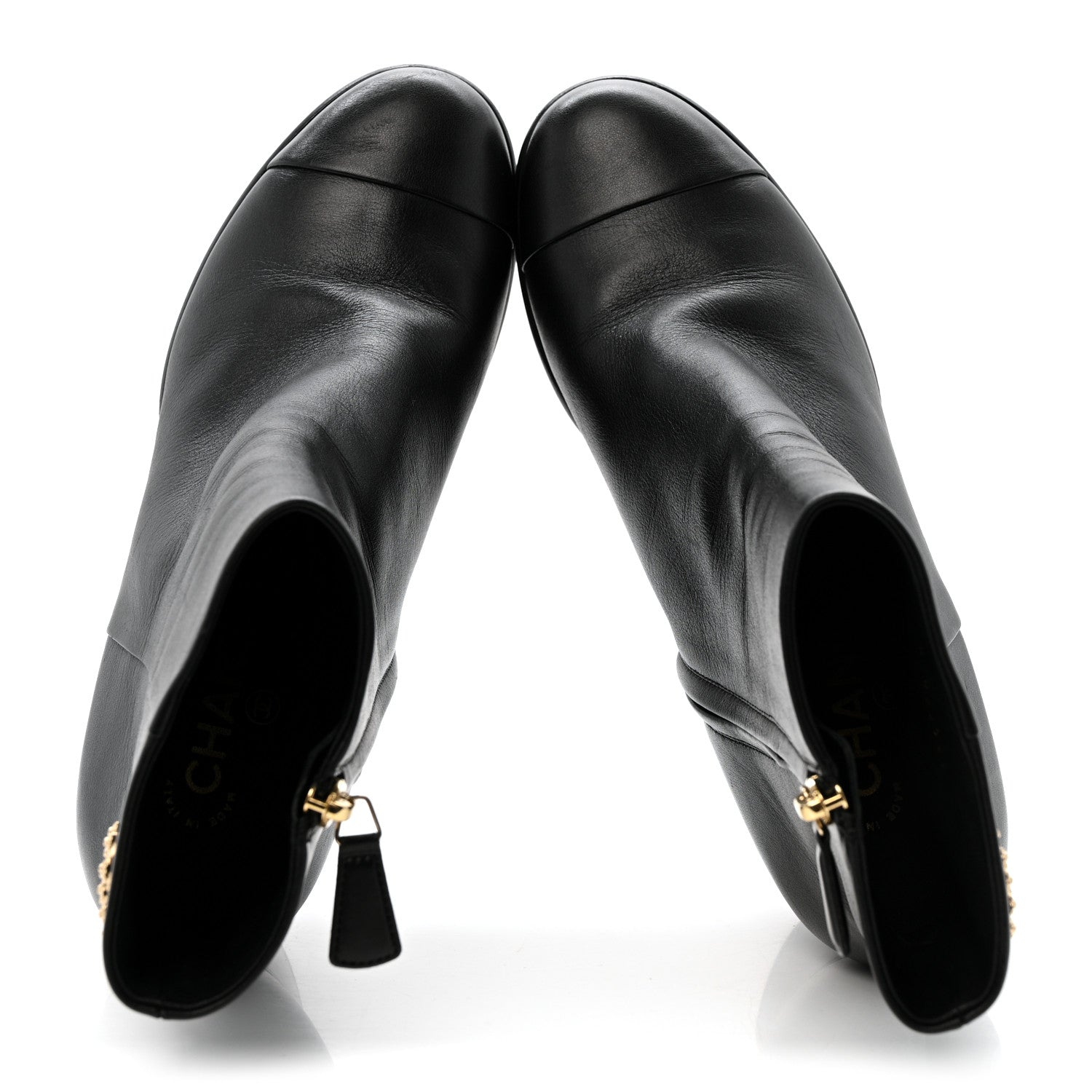 Chanel Calfskin CC Ankle Boots 40 Black 2 of 11