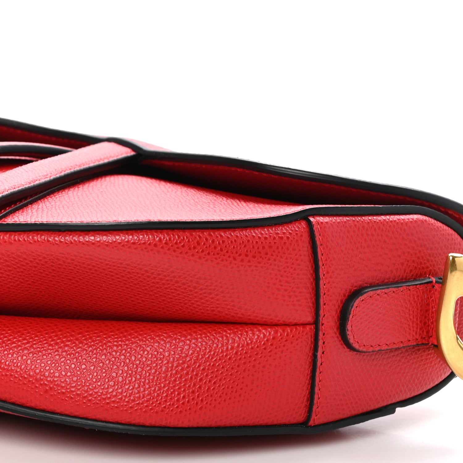 Christian Dior Grained Calfskin Saddle Bag Red 10 of 10