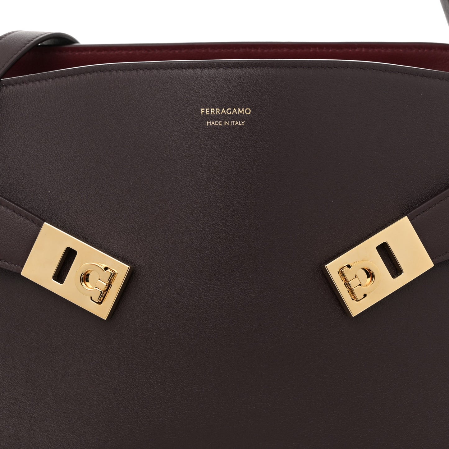 Calfskin Medium Hug Bag Burgundy Oxblood
