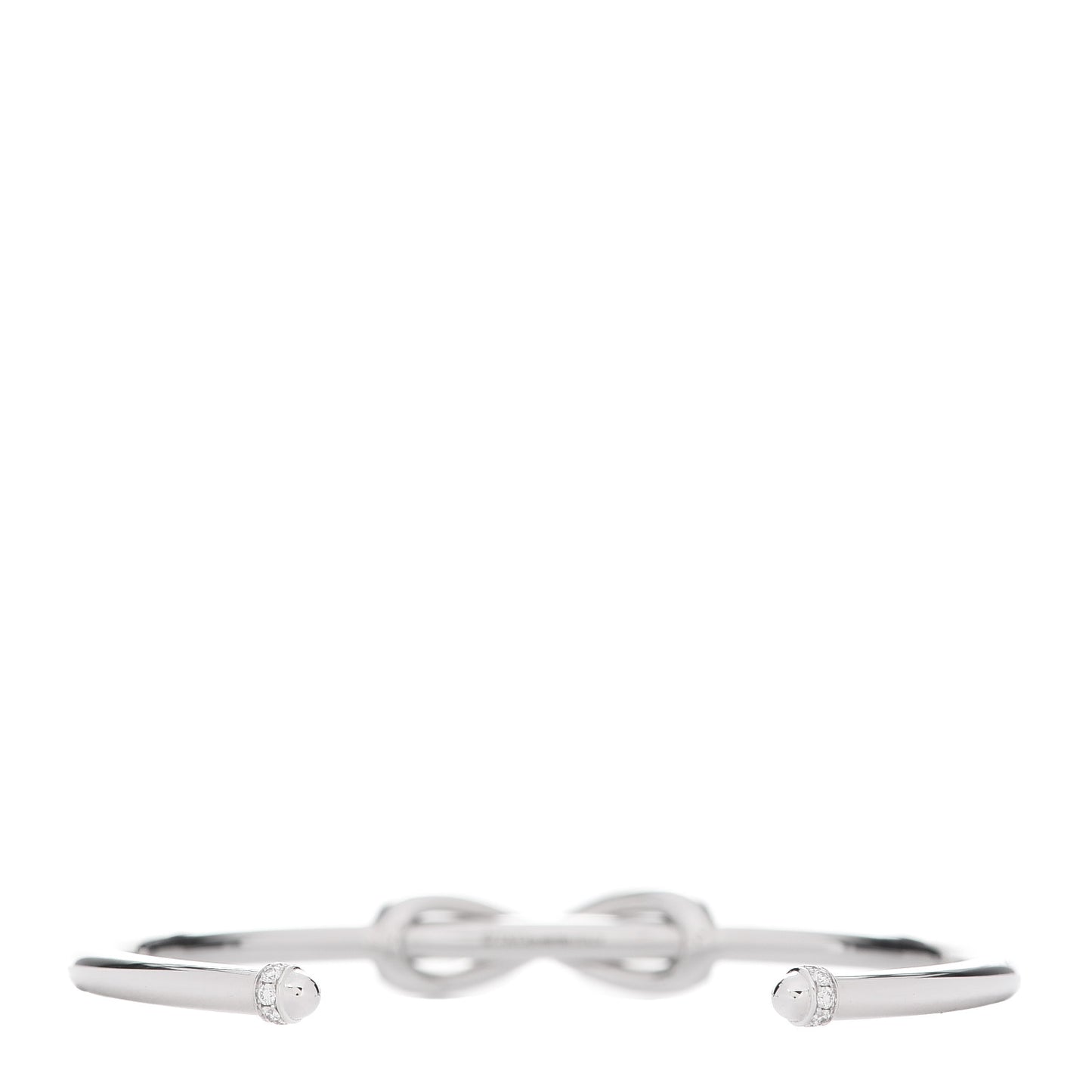 18K White Gold Diamond Infinity Cuff Bracelet