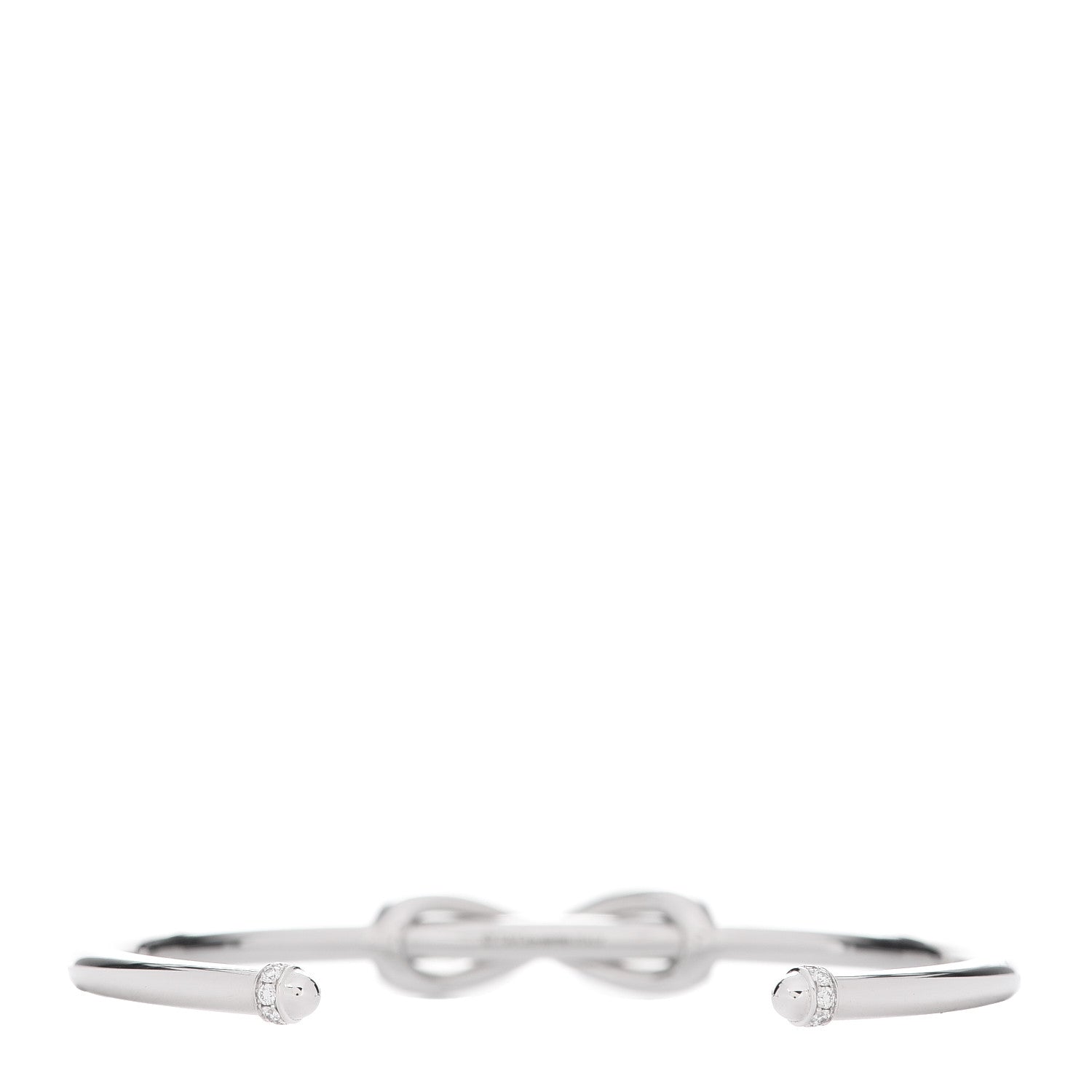 Tiffany 18K White Gold Diamond Infinity Cuff Bracelet 3 of 5
