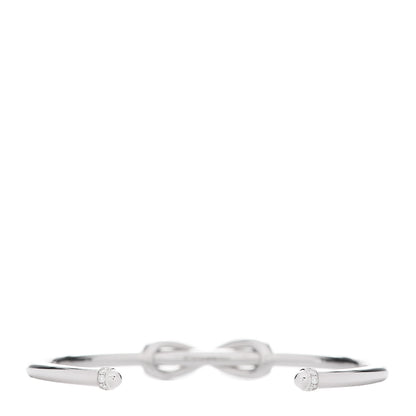 Tiffany 18K White Gold Diamond Infinity Cuff Bracelet 3 of 5