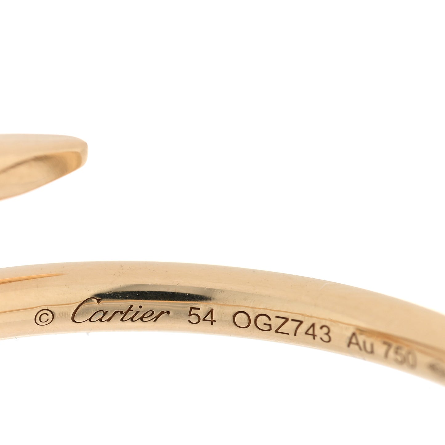 18K Yellow Gold Small Juste Un Clou Ring 54 6.75