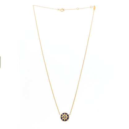 Christian Dior 18K Yellow Gold Diamond Lapis Lazuli Rose Des Vents Necklace 3 of 6